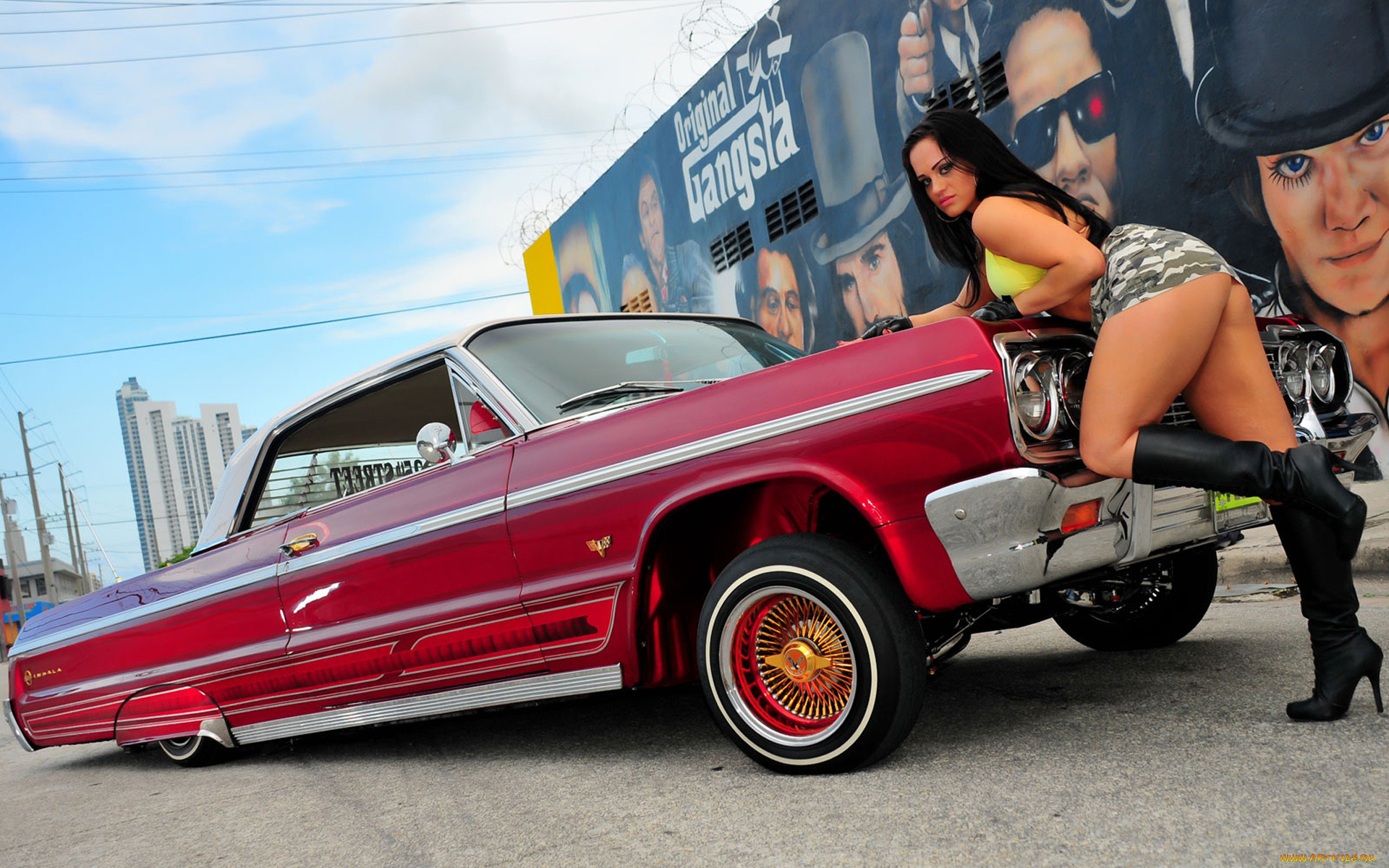 автомобили, -авто с девушками, impala 